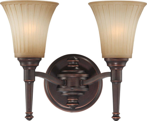 Nuvo Lighting 60-4242 Franklin Collection Two Light Bath Vanity Wall Sconce in Georgetown Bronze Finish - Quality Discount Lighting