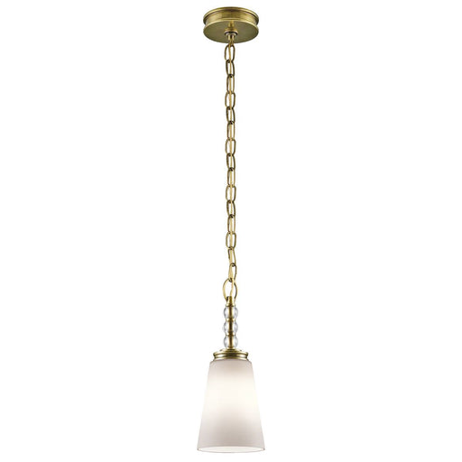 Kichler Lighting 43546 NBR Rossington Collection One Light Hanging Mini Pendant in Natural Brass Finish