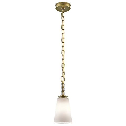 Kichler Lighting 43546 NBR Rossington Collection One Light Hanging Mini Pendant in Natural Brass Finish