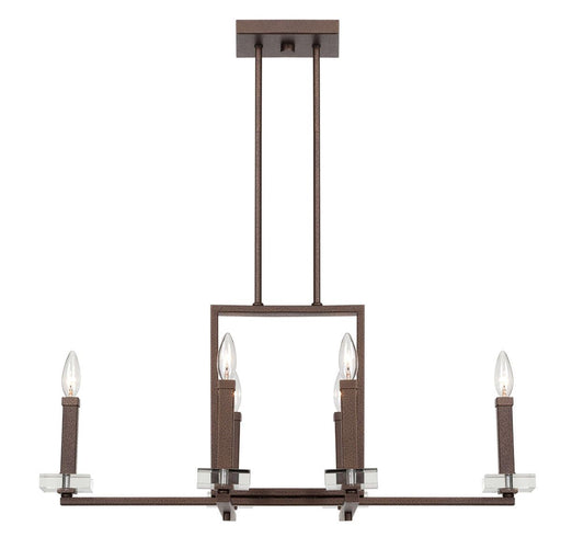 Designers Fountain Lighting 84389-FBZ Fieldhouse Collection Nine Light Hanging Island Linear Chandelier in Flemish Bronze Finish