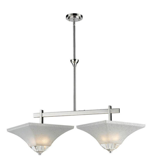 Z-Lite Lighting 319-2 Pershing Collection Two Light Hanging Island Billiard Chandelier in Polished Nickel Finish