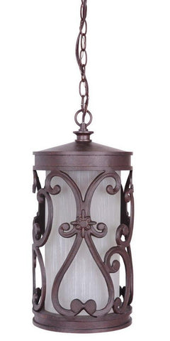 Craftmade Lighting Z5321-98-LED Glendale Collection LED Exterior Outdoor Hanging Pendant Lantern in Aged Bronze Finish