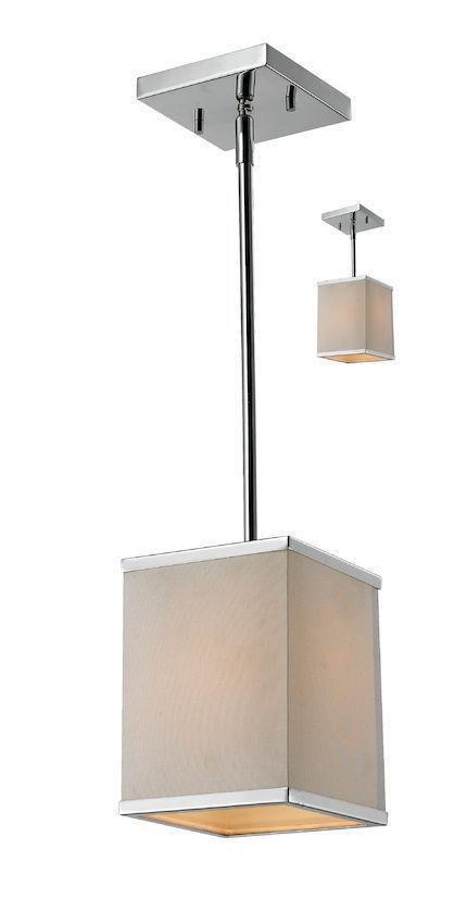 Z-Lite Lighting 194-6 Rego Collection One Light Mini Pendant or Semi Flush Ceiling Mount in Polished Chrome Finish