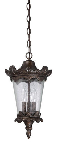 Craftmade Lighting Z7421-112 Kingston Collection Three Light Exterior Outdoor Hanging Pendant Lantern in Peruvian Bronze Finish