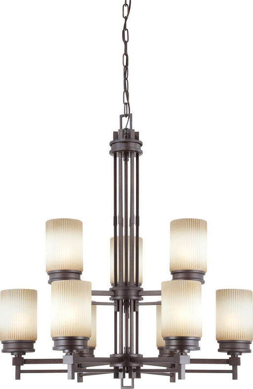 Nuvo Lighting 60-4609 Wright Collection Nine Light Hanging Chandelier in Prairie Bronze Finish - Quality Discount Lighting
