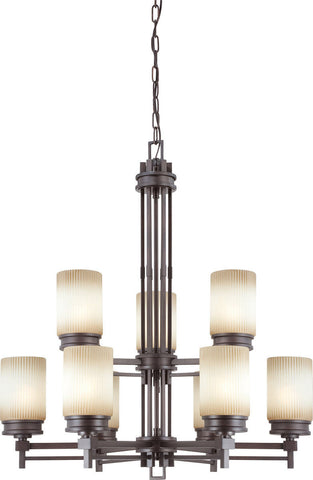 Nuvo Lighting 60-4609 Wright Collection Nine Light Hanging Chandelier in Prairie Bronze Finish - Quality Discount Lighting