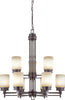 Nuvo Lighting 60-4609 Wright Collection Nine Light Hanging Chandelier in Prairie Bronze Finish - Quality Discount Lighting