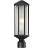 Z-Lite Lighting 525PH-BK Cylex Collection One Light Outdoor Exterior Post Lantern in Black Finish