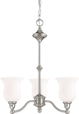 Nuvo Lighting 60-1801 Glenwood Collection Three Light Hanging Chandelier in Brushed Nickel Finish