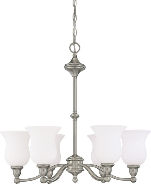 Nuvo Lighting 60-1802 Glenwood Collection Six Light Hanging Chandelier in Brushed Nickel Finish
