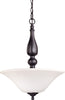 Nuvo Lighting 60-1928 Dupont Collection Three Light Energy Star Efficient GU24 Convertible Semi Flush or Hanging Pendant in Dark Chocolate Finish