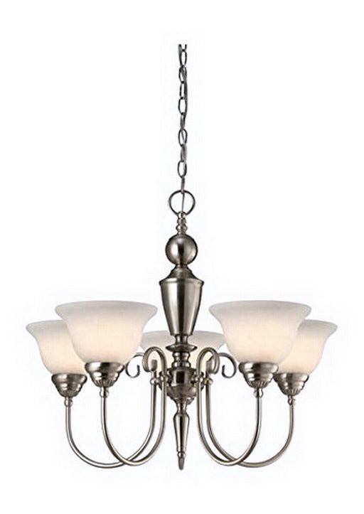 Rainbow Lighting 205 BN  Five Light Hanging Chandelier in Brushed Nickel Finish