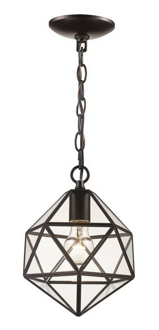 Trans Globe Lighting PND-2113 One Light Diamond Mini Pendant Chandelier in Brown Finish