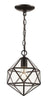 Trans Globe Lighting PND-2113 One Light Diamond Mini Pendant Chandelier in Brown Finish