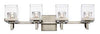 Trans Globe Lighting 21234 BN Four Light Bath Wall in Brushed Nickel Finish