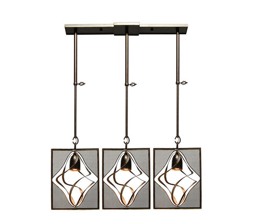 Kalco Lighting 2696-1VI Oxford Collection Three Light Island Pendant Chandelier in Vintage Iron Finish - Quality Discount Lighting