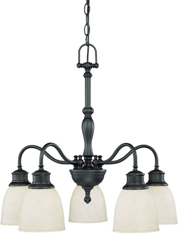 Nuvo Lighting 60-2778 Bella Collection Five Light Hanging Chandelier in Aged Bronze Finish