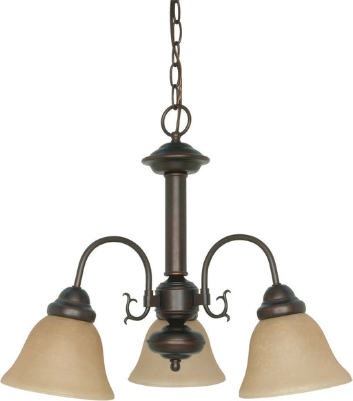 Nuvo Lighting 60-3102 Ballerina Collection Three Light Energy Star Efficient GU24 Hanging Chandelier in Mahogany Bronze Finish