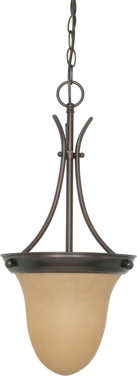 Nuvo Lighting 60-3134 Signature Collection One Light Energy Star Efficient G24 Hanging Pendant Chandelier in Mahogany Bronze Finish