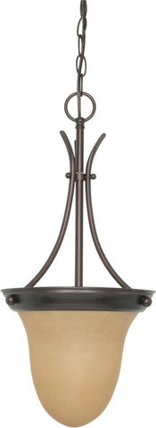 Nuvo Lighting 60-3134 Signature Collection One Light Energy Star Efficient G24 Hanging Pendant Chandelier in Mahogany Bronze Finish