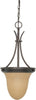 Nuvo Lighting 60-3134 Signature Collection One Light Energy Star Efficient G24 Hanging Pendant Chandelier in Mahogany Bronze Finish