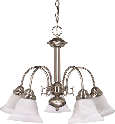 Nuvo Lighting 60-3180 Ballerina Collection Five Light Energy Star Efficient GU24 Hanging Chandelier in Brushed Nickel Finish