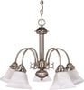 Nuvo Lighting 60-3180 Ballerina Collection Five Light Energy Star Efficient GU24 Hanging Chandelier in Brushed Nickel Finish