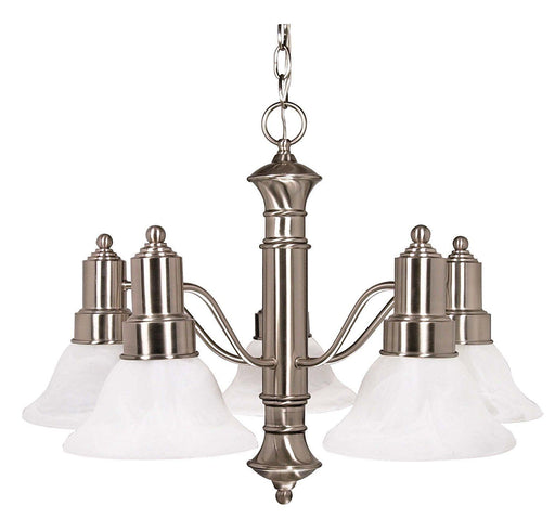 Nuvo Lighting 60-3182 Gotham Collection Five Light Energy Star Efficient GU24 Hanging Chandelier in Brushed Nickel Finish