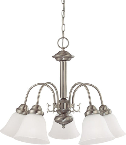 Nuvo Lighting 60-3290 Ballerina Collection Five Light Energy Star Efficient GU24 Hanging Chandelier in Brushed Nickel Finish