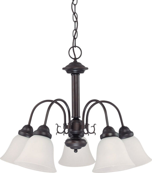 Nuvo Lighting 60-3331 Ballerina Collection Five Light Energy Star Efficient GU24 Hanging Chandelier in Mahogany Bronze Finish