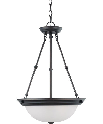 Nuvo Lighting 60-3342 Signature Collection Three Light Energy Star Efficient GU24 Hanging Pendant Chandelier in Mahogany Bronze Finish