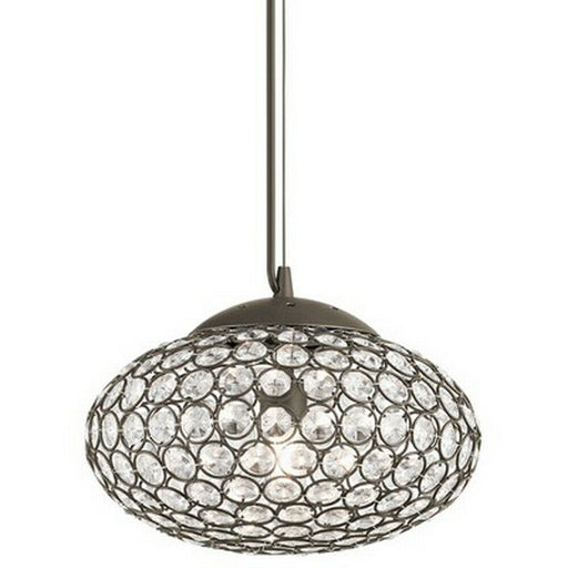 Kichler Lighting 34796 Krystal Ice Collection Oval One Light Hanging Mini Pendant in Olde Bronze Finish