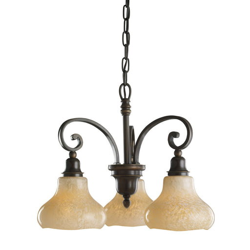 Aztec by Kichler Lighting 34916 Elliston Collection Three Light Hanging Chandelier in Oiled Bronze Finish