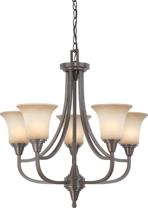 Nuvo Lighting 60-4166 Surrey Collection Five Light Hanging Chandelier in Vintage Bronze Finish