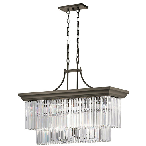 Kichler Lighting 43745 OZ Emile Collection Twelve Light Rectangular Chandelier in Old Bronze Finish