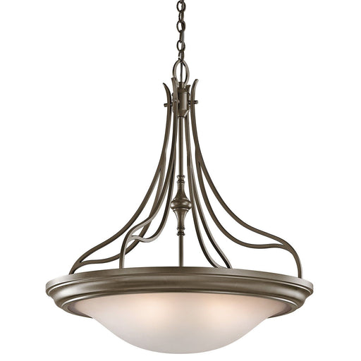 Aztec 34983 by Kichler Lighting Wayland Collection Four Light Pendant Chandelier in Shadow Bronze Finish