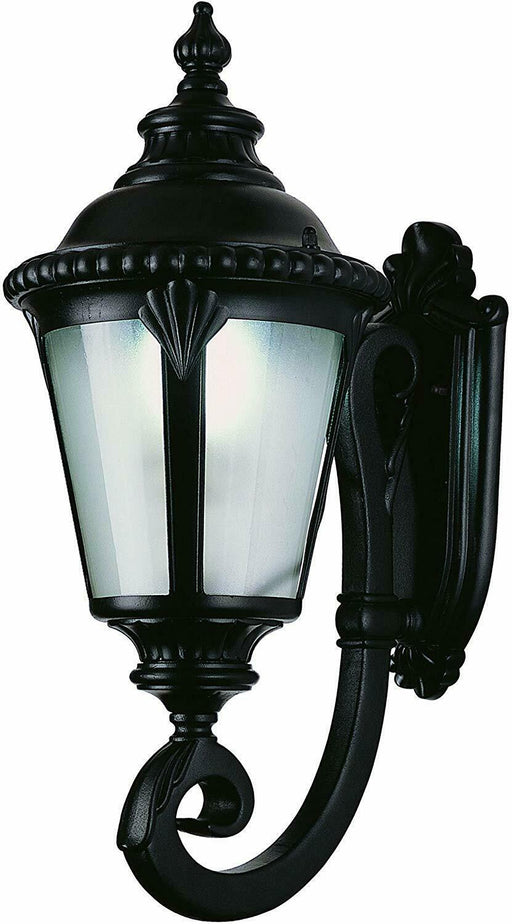 Trans Globe Lighting PL-45040BK-LED Stonebridge Italian Estate Collection One Light LED Outdoor Wall Mount Lantern in Black Finish