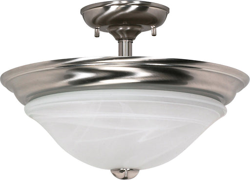 Nuvo Lighting 60-464 Triumph Collection Two Light Energy Star Efficient GU24 Semi Flush Ceiling Mount in Brushed Nickel Finish