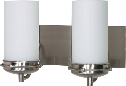 Nuvo Lighting 60-495 Polaris Collection Two Light Energy Star Efficient GU24 Bath Vanity Wall Sconce in Brushed Nickel Finish