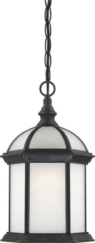 Nuvo Lighting 60-4999 Boxwood Collection One Light Energy Star Efficient GU24 Exterior Outdoor Hanging Pendant Lantern in Textured Black Finish