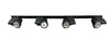 Nora NTE-810-BLK Four Light Pillar LED Track Kit in Black Finish