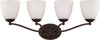 Nuvo Lighting 60-5154 Patton Collection Four Light Energy Star Efficient GU24 Bath Vanity Wall Mount in Prairie Bronze Finish