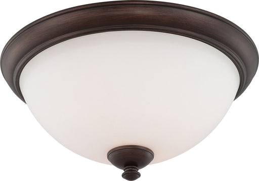 Nuvo Lighting 60-5161 Patton Collection Three Light Energy Star Efficient GU24 Flush Ceiling Mount in Prairie Bronze Finish