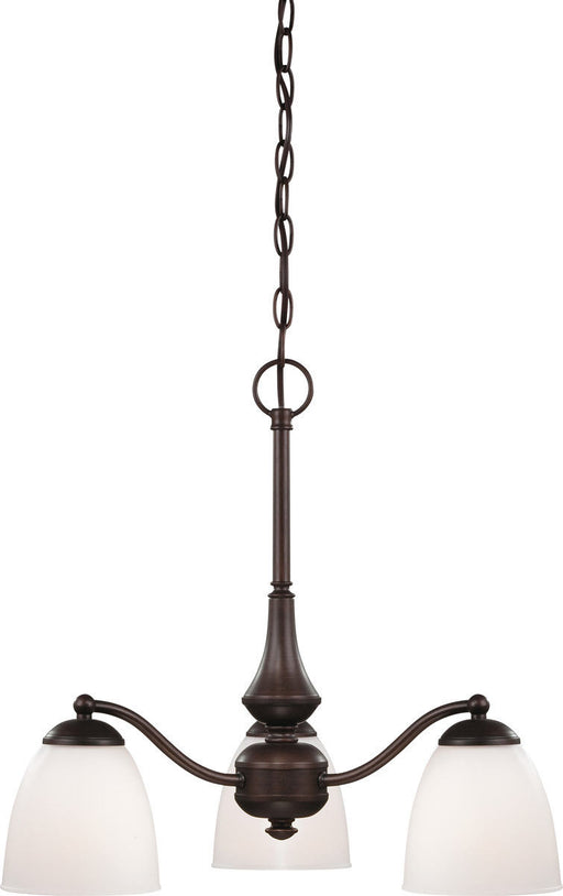 Nuvo Lighting 60-5162 Patton Collection Three Light Energy Star Efficient GU24 Hanging Chandelier in Prairie Bronze Finish