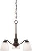 Nuvo Lighting 60-5162 Patton Collection Three Light Energy Star Efficient GU24 Hanging Chandelier in Prairie Bronze Finish
