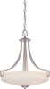 Nuvo Lighting 60-5294 Lola Collection Three Light Hanging Pendant Chandelier in Brushed Nickel Finish