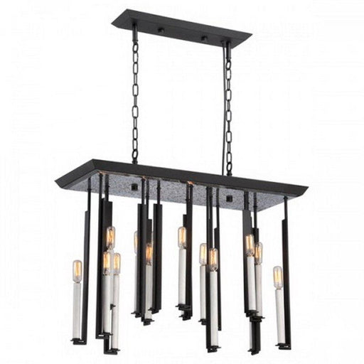 Nuvo Lighting 60-5388 Zanzibar Collection Sixteen Light Hanging Pendant Chandelier in Textured Black and Antique Nickel Finish