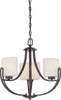 Nuvo Lighting 60-5398 Lola Collection Three Light Hanging Chandelier in Georgetown Bronze Finish
