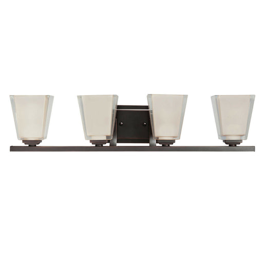 Kichler Lighting 5462 OZ Urban Ice Collection Four Light Bath Vanity Wall Mount in Olde Bronze Finish