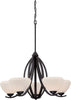 Nuvo Lighting 60-5465 Bali Collection Five Light Hanging Chandelier in Textured Black Finish